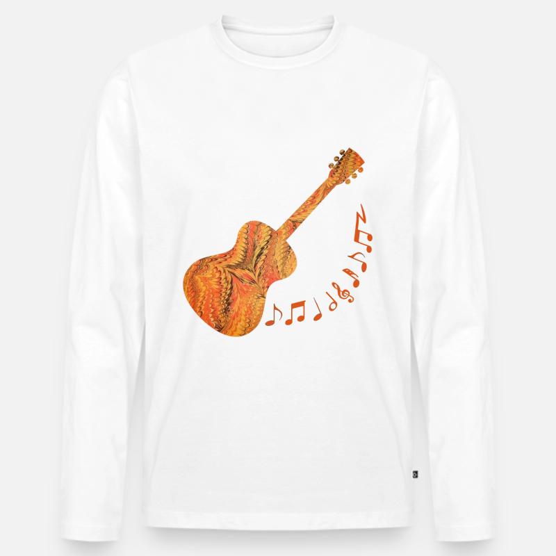 gitarre e 109 - Männer Premium Bio Langarmshirt - Weiß