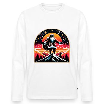 Weihnachtsmann im Gebirge - Männer Premium Bio Langarmshirt - Weiß - Vorne - Nico (187cm)