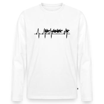 Pferderennen - Männer Premium Bio Langarmshirt - Weiß - Vorne - Nico (187cm)