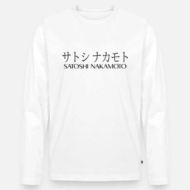 Satoshi Nakamoto - Männer Premium Bio Langarmshirt - Weiß