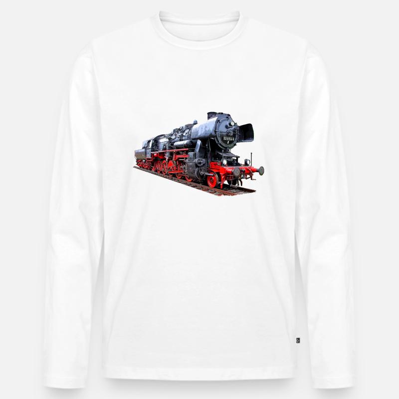 Dampflok 52 8154 BR 52 - Männer Premium Bio Langarmshirt - Weiß