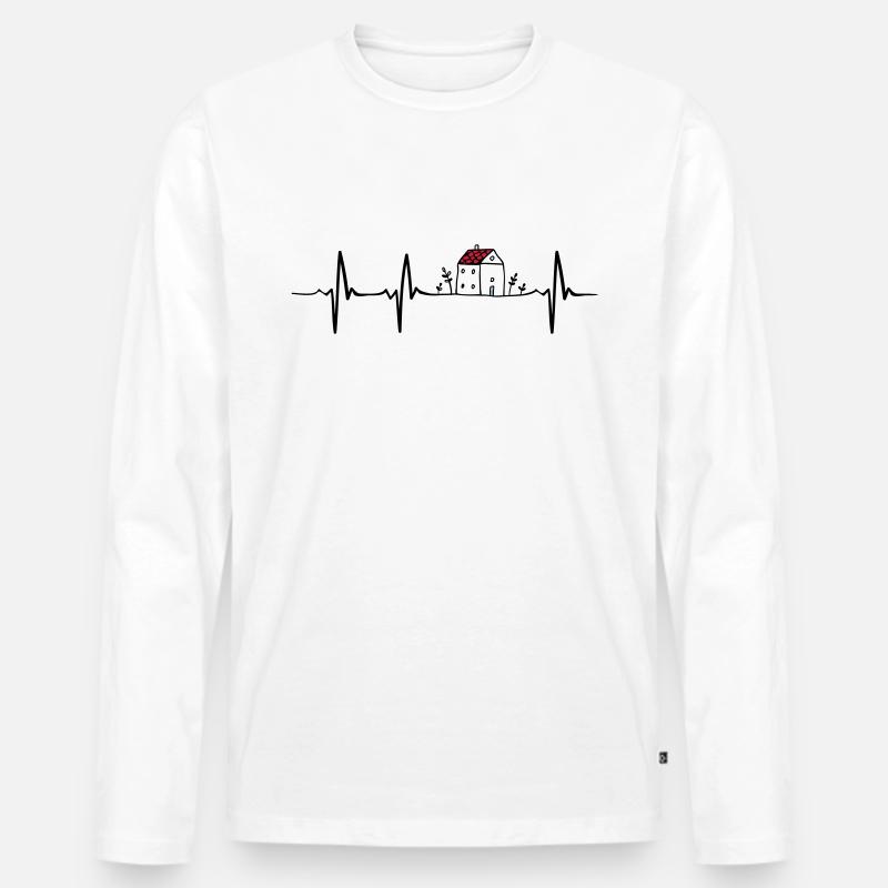 Heartbeat Architecture - Männer Premium Bio Langarmshirt - Weiß