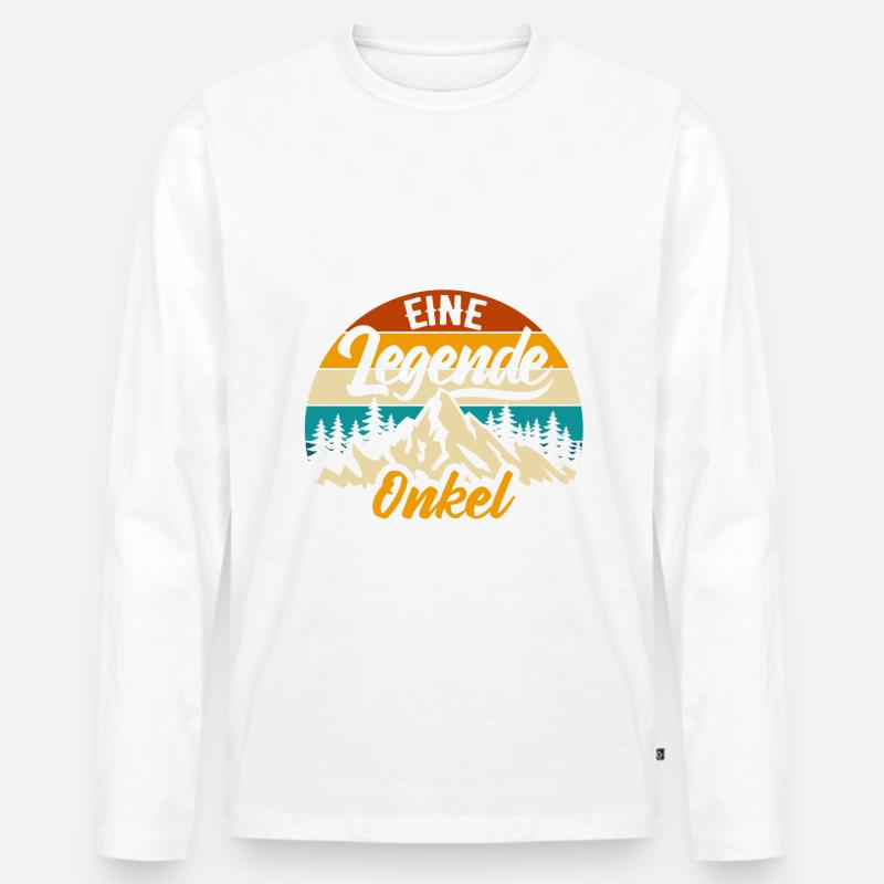 Mann, Mythos, Legende - Onkel Name eintragen - Männer Premium Bio Langarmshirt - Weiß