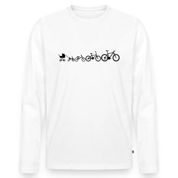 Evolution Mountainbike Bike Farbwechsel - Männer Premium Bio Langarmshirt - Weiß - Vorne - Nico (187cm)