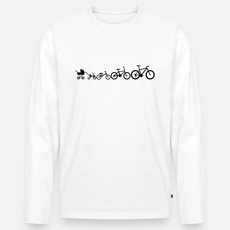 Evolution Mountainbike Bike Farbwechsel - Männer Premium Bio Langarmshirt - Weiß