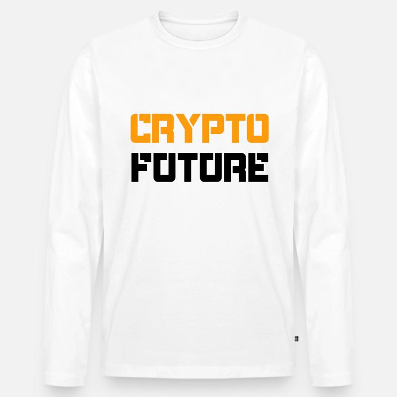 CRYPTO FUTURE Kryptowährungen Blockchain - Männer Premium Bio Langarmshirt - Weiß