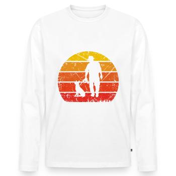 Vintage Sun and Dog 1 - - Men's Premium Organic Long Sleeve Shirt - white - Front - Nico (187cm)