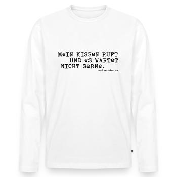 Mein Kissen ruft - Männer Premium Bio Langarmshirt - Weiß - Vorne - Nico (187cm)