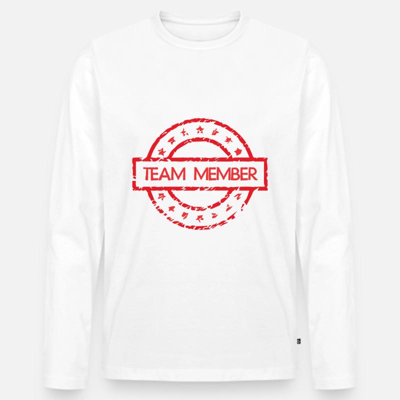 Team Mitglied - Männer Premium Bio Langarmshirt - Weiß