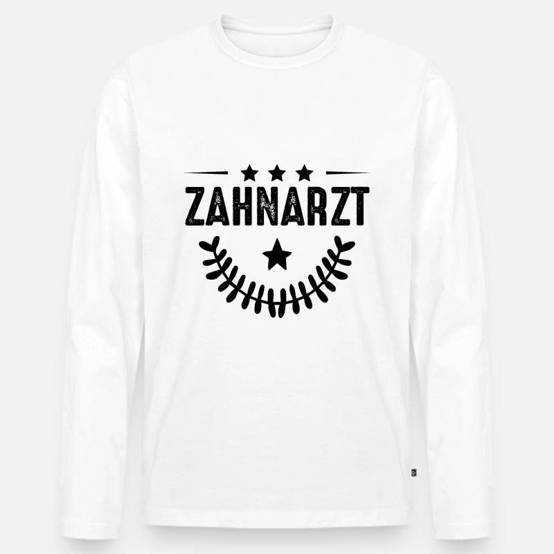 Zahnarzt Beruf - Männer Premium Bio Langarmshirt - Weiß
