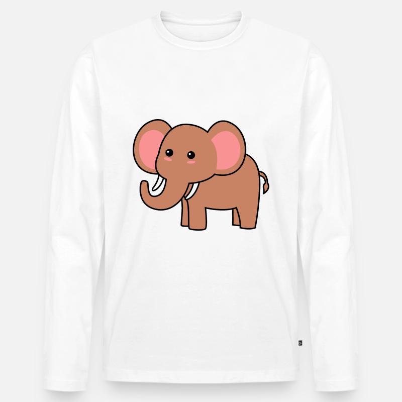 Mammut Comic Tier - Männer Premium Bio Langarmshirt - Weiß