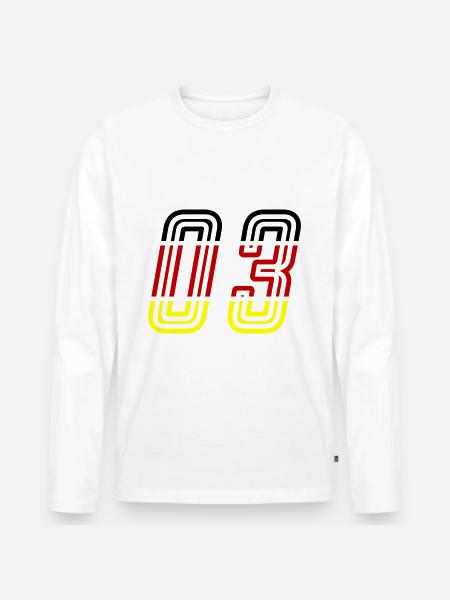 3 Number symbol Germany - Men's Premium Organic Long Sleeve Shirt - white