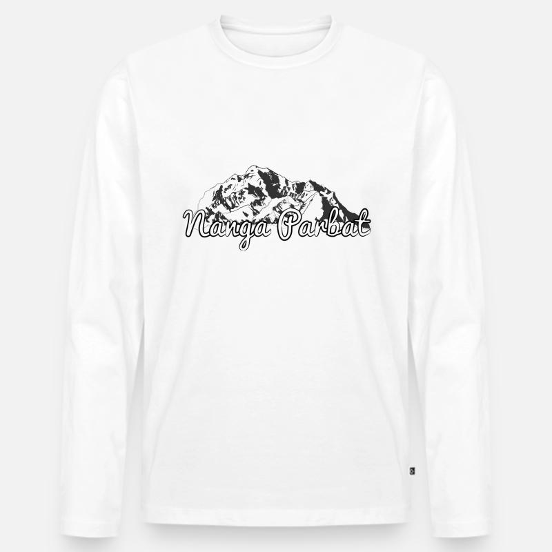 Nanga Parbat - Männer Premium Bio Langarmshirt - Weiß