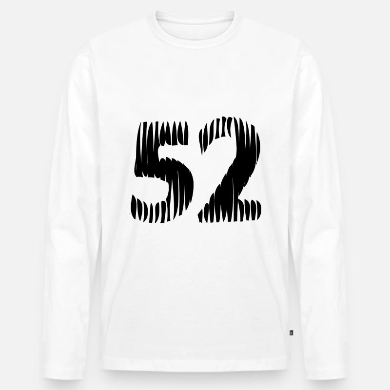 52 Zahl Trikot - Männer Premium Bio Langarmshirt - Weiß