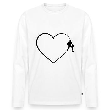 Heart 2 and Basketball - - Men's Premium Organic Long Sleeve Shirt - white - Front - Nico (187cm)