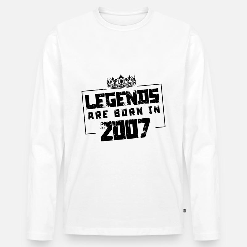 2007 legends born in - Männer Premium Bio Langarmshirt - Weiß