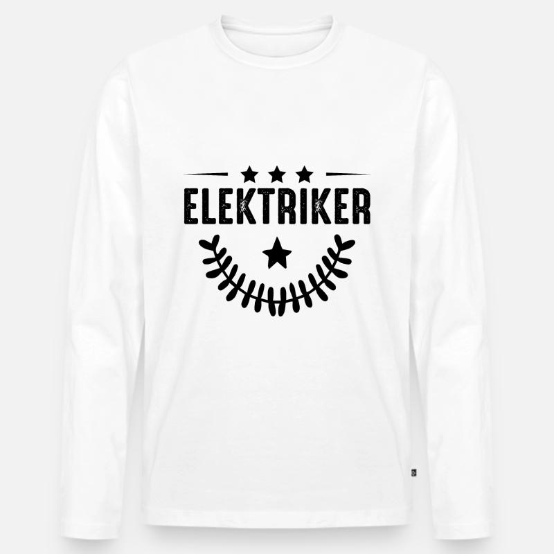 Elektriker Beruf - Männer Premium Bio Langarmshirt - Weiß