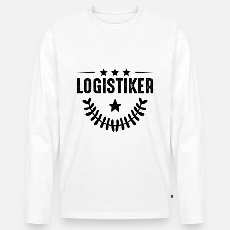 Logistiker Beruf - Männer Premium Bio Langarmshirt - Weiß