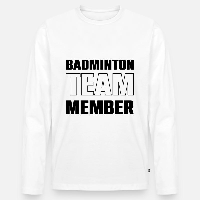 Badminton Team - Männer Premium Bio Langarmshirt - Weiß