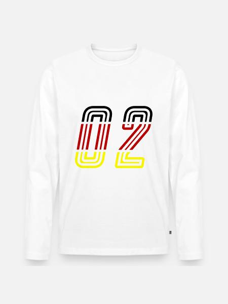 2 Zahl symbol Germany - Männer Premium Bio Langarmshirt - Weiß