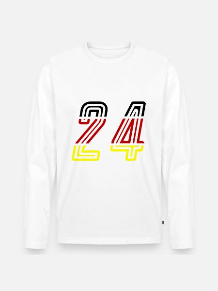 24 number symbol Germany - Men's Premium Organic Long Sleeve Shirt - white