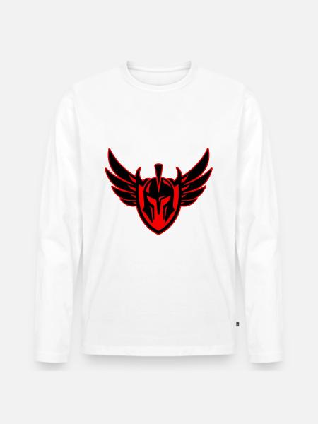 Spartan Warrior Helmet - Men's Premium Organic Long Sleeve Shirt - white