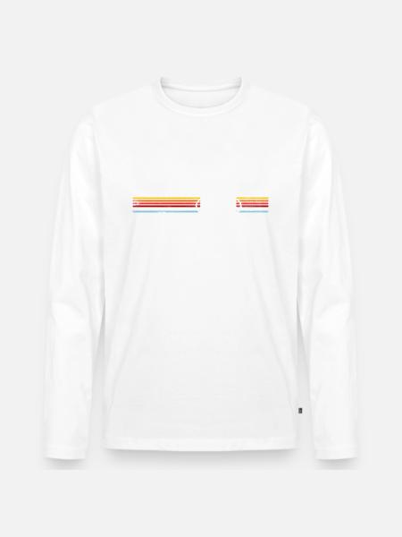 Fahrrad Rennrad Retro Design - Männer Premium Bio Langarmshirt - Weiß