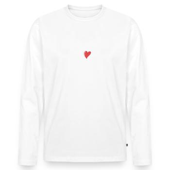 Pastor mit Herz Pastorin evangelische Gemeinde - Männer Premium Bio Langarmshirt - Weiß - Vorne - Nico (187cm)