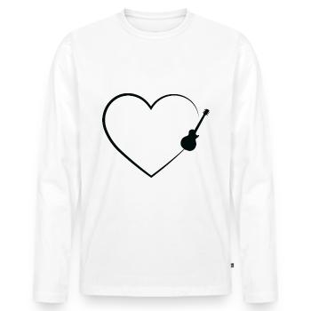 Ligne de guitare Heart - Gu - T-shirt manches longues Premium bio Homme - blanc - Devant - Nico (187cm)
