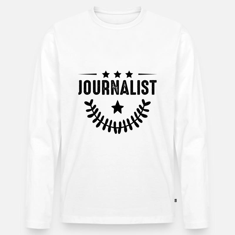 Journalist Beruf - Männer Premium Bio Langarmshirt - Weiß