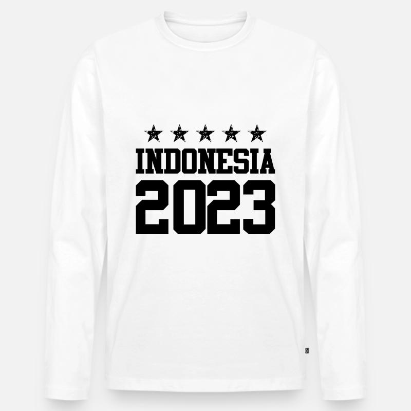 Indonesia 2023 - Männer Premium Bio Langarmshirt - Weiß