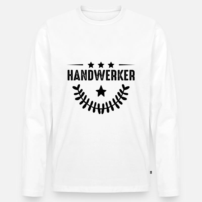 Handwerker Beruf - Männer Premium Bio Langarmshirt - Weiß