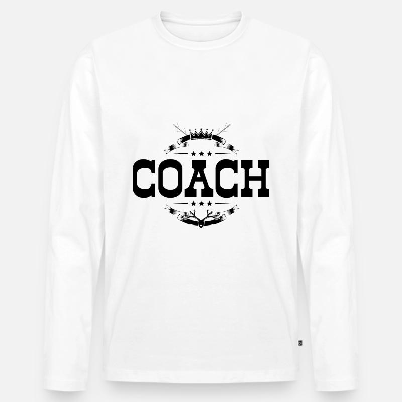 Coach Trainer - Männer Premium Bio Langarmshirt - Weiß