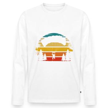 Soleil rétro et parapente - - T-shirt manches longues Premium bio Homme - blanc - Devant - Nico (187cm)