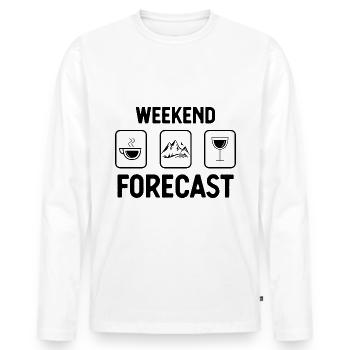 Wochenendprognose - - Männer Premium Bio Langarmshirt - Weiß - Vorne - Nico (187cm)