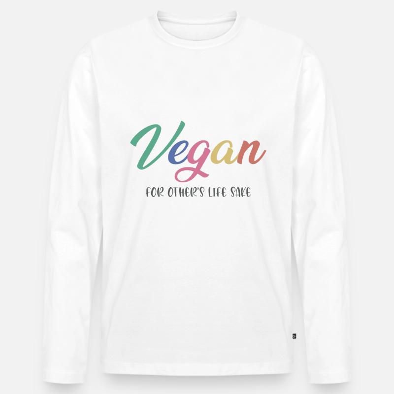 Vegan - Männer Premium Bio Langarmshirt - Weiß