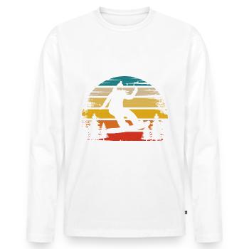 Retro sun and snowboarding - - Men's Premium Organic Long Sleeve Shirt - white - Front - Nico (187cm)
