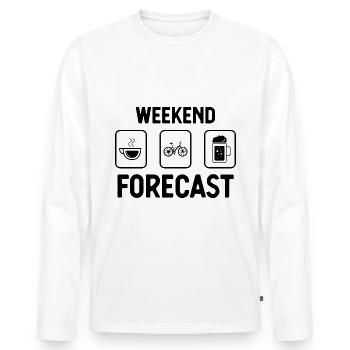 Wochenendprognose - (2) - Männer Premium Bio Langarmshirt - Weiß - Vorne - Nico (187cm)