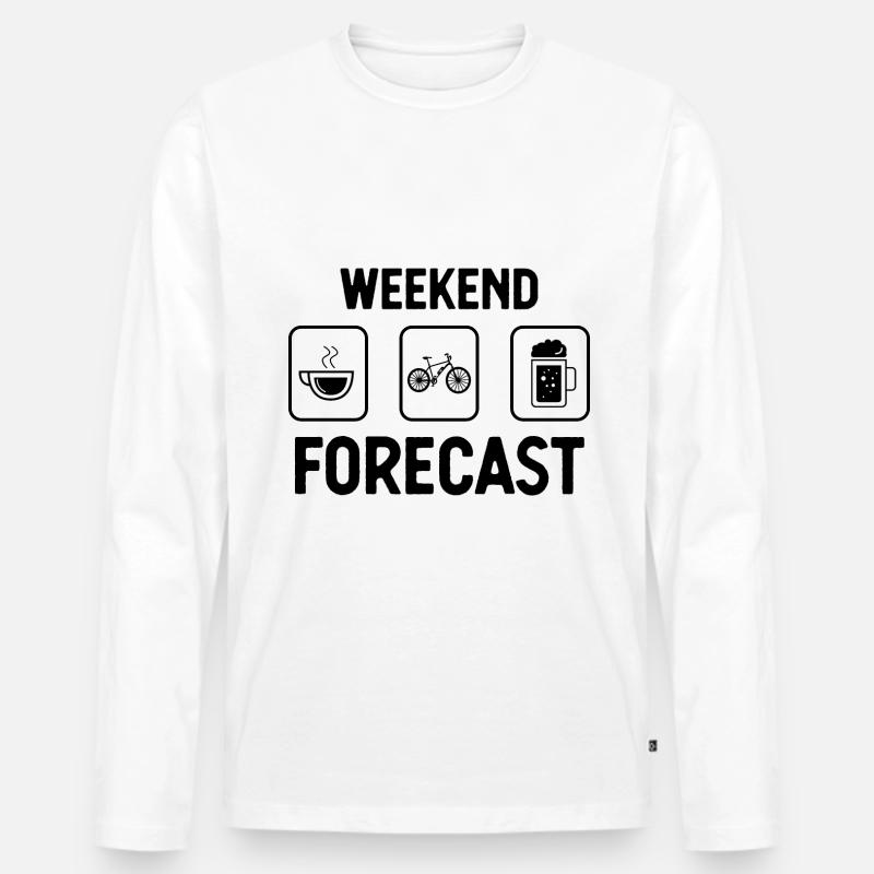 Weekend Forecast - (2) - Men's Premium Organic Long Sleeve Shirt - white