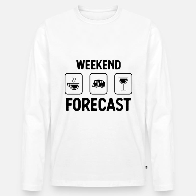 Wochenendprognose 2 - - Männer Premium Bio Langarmshirt - Weiß