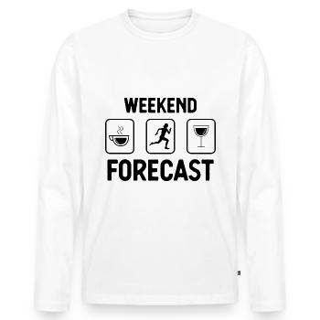 Weekend Forecast 1 - - Men's Premium Organic Long Sleeve Shirt - white - Front - Nico (187cm)