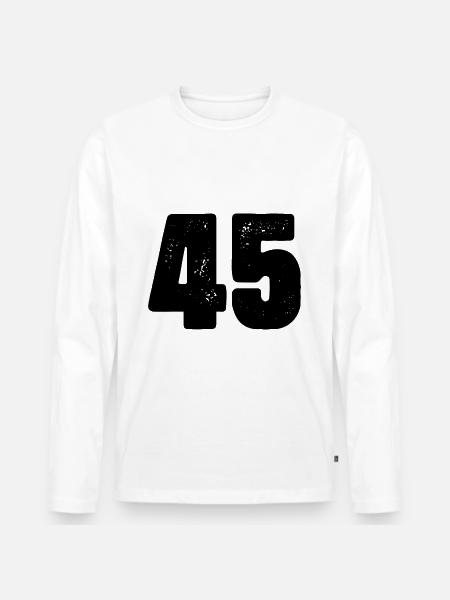 45 Zahl Trikot - Männer Premium Bio Langarmshirt - Weiß