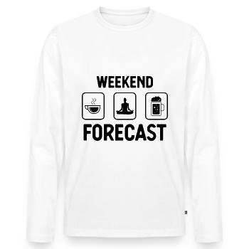 Wochenendprognose - (2) - Männer Premium Bio Langarmshirt - Weiß - Vorne - Nico (187cm)