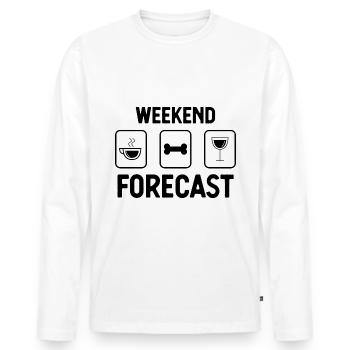 Prévisions du week-end 4 - - T-shirt manches longues Premium bio Homme - blanc - Devant - Nico (187cm)
