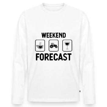 Prévisions du week-end 1 - - T-shirt manches longues Premium bio Homme - blanc - Devant - Nico (187cm)