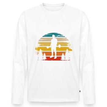 Retro Sun and Fitness - - Men's Premium Organic Long Sleeve Shirt - white - Front - Nico (187cm)
