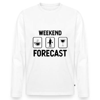 Weekend Forecast 1 - - Men's Premium Organic Long Sleeve Shirt - white - Front - Nico (187cm)