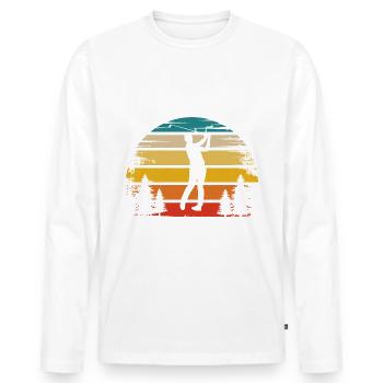 Retro Sonne und Golf - - Männer Premium Bio Langarmshirt - Weiß - Vorne - Nico (187cm)