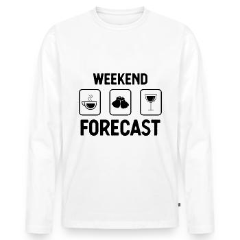 Prévisions du week-end 1 - - T-shirt manches longues Premium bio Homme - blanc - Devant - Nico (187cm)