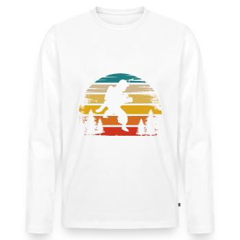 Retro Sun and Fire Brigader - - Men's Premium Organic Long Sleeve Shirt - white - Front - Nico (187cm)
